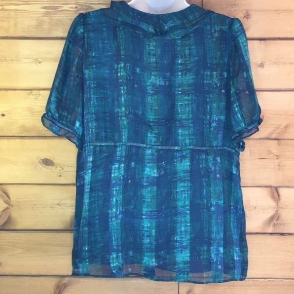 JohnPaulRichard | Silky Ruffle Front Blouse M - Picture 2 of 6